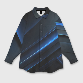 Мужская рубашка oversize 3D с принтом Темно синий абстрактный фон абстракция в Кировске,  |  | 