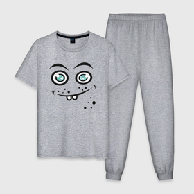 Мужская пижама хлопок с принтом Funny emoji , 100% хлопок | брюки и футболка прямого кроя, без карманов, на брюках мягкая резинка на поясе и по низу штанин
 | 