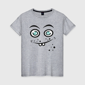 Женская футболка хлопок с принтом Funny emoji в Санкт-Петербурге, 100% хлопок | прямой крой, круглый вырез горловины, длина до линии бедер, слегка спущенное плечо | 