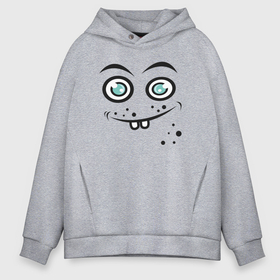Мужское худи Oversize хлопок с принтом Funny emoji в Ухте, френч-терри — 70% хлопок, 30% полиэстер. Мягкий теплый начес внутри —100% хлопок | боковые карманы, эластичные манжеты и нижняя кромка, капюшон на магнитной кнопке | 