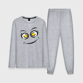 Мужская пижама с лонгсливом хлопок с принтом Cute emoji в Кировске,  |  | 