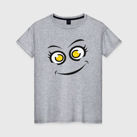 Женская футболка хлопок с принтом Cute emoji в Кировске, 100% хлопок | прямой крой, круглый вырез горловины, длина до линии бедер, слегка спущенное плечо | 