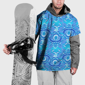Накидка на куртку 3D с принтом Гжель узоры с цветами в Петрозаводске, 100% полиэстер |  | 