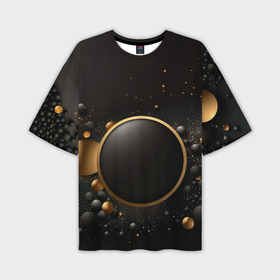 Мужская футболка oversize 3D с принтом Black gold  luxury  abstract в Кировске,  |  | 