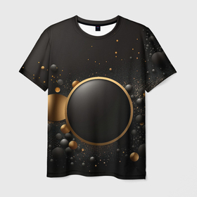 Мужская футболка 3D с принтом Black gold  luxury  abstract в Екатеринбурге, 100% полиэфир | прямой крой, круглый вырез горловины, длина до линии бедер | 