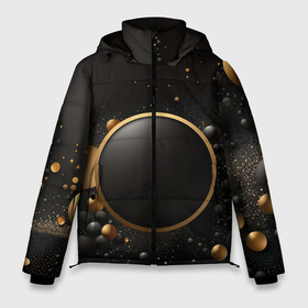 Мужская зимняя куртка 3D с принтом Black gold  luxury  abstract в Тюмени, верх — 100% полиэстер; подкладка — 100% полиэстер; утеплитель — 100% полиэстер | длина ниже бедра, свободный силуэт Оверсайз. Есть воротник-стойка, отстегивающийся капюшон и ветрозащитная планка. 

Боковые карманы с листочкой на кнопках и внутренний карман на молнии. | Тематика изображения на принте: 