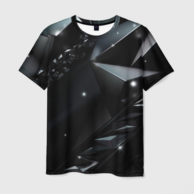 Мужская футболка 3D с принтом Black luxury  abstract , 100% полиэфир | прямой крой, круглый вырез горловины, длина до линии бедер | 