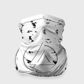 Бандана-труба 3D с принтом Linkin park краски лого чёрно белый в Санкт-Петербурге, 100% полиэстер, ткань с особыми свойствами — Activecool | плотность 150‒180 г/м2; хорошо тянется, но сохраняет форму | Тематика изображения на принте: 