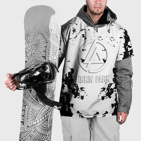 Накидка на куртку 3D с принтом Linkin park краски лого чёрно белый в Курске, 100% полиэстер |  | 