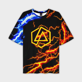 Мужская футболка oversize 3D с принтом Linkin park storm inside steel в Тюмени,  |  | 