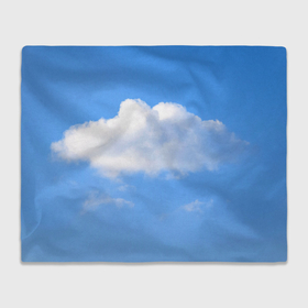 Плед 3D с принтом Белое облако на голубом небе в Екатеринбурге, 100% полиэстер | закругленные углы, все края обработаны. Ткань не мнется и не растягивается | Тематика изображения на принте: 
