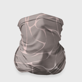Бандана-труба 3D с принтом Серебристый узор изгибами на бежевом в Курске, 100% полиэстер, ткань с особыми свойствами — Activecool | плотность 150‒180 г/м2; хорошо тянется, но сохраняет форму | 