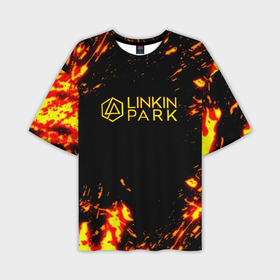 Мужская футболка oversize 3D с принтом Linkin park огненный стиль ,  |  | 