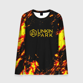 Мужской лонгслив 3D с принтом Linkin park огненный стиль в Белгороде, 100% полиэстер | длинные рукава, круглый вырез горловины, полуприлегающий силуэт | Тематика изображения на принте: 