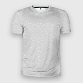 Мужская футболка 3D Slim с принтом Текстурный светло серый , 100% полиэстер с улучшенными характеристиками | приталенный силуэт, круглая горловина, широкие плечи, сужается к линии бедра | Тематика изображения на принте: 
