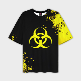 Мужская футболка oversize 3D с принтом Знак биологической опасности краски в Санкт-Петербурге,  |  | Тематика изображения на принте: 