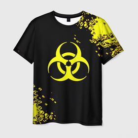Мужская футболка 3D с принтом Знак биологической опасности краски в Санкт-Петербурге, 100% полиэфир | прямой крой, круглый вырез горловины, длина до линии бедер | 