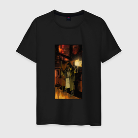 Мужская футболка хлопок с принтом Отшельник cyberpunk 2077 таро в Курске, 100% хлопок | прямой крой, круглый вырез горловины, длина до линии бедер, слегка спущенное плечо. | 