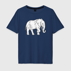 Мужская футболка хлопок Oversize с принтом Elephant в Белгороде, 100% хлопок | свободный крой, круглый ворот, “спинка” длиннее передней части | 