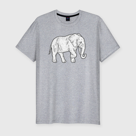Мужская футболка хлопок Slim с принтом Elephant в Курске, 92% хлопок, 8% лайкра | приталенный силуэт, круглый вырез ворота, длина до линии бедра, короткий рукав | Тематика изображения на принте: 