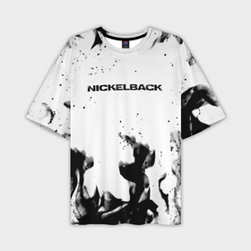 Мужская футболка oversize 3D с принтом Nickelback серый дым рок в Екатеринбурге,  |  | Тематика изображения на принте: 