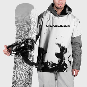 Накидка на куртку 3D с принтом Nickelback серый дым рок в Тюмени, 100% полиэстер |  | 