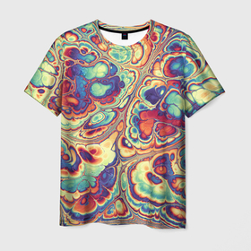 Мужская футболка 3D с принтом Абстрактный разноцветный паттерн в Курске, 100% полиэфир | прямой крой, круглый вырез горловины, длина до линии бедер | 