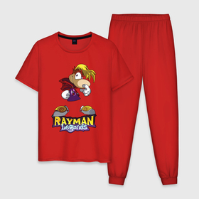 Мужская пижама хлопок с принтом Rayman   legends , 100% хлопок | брюки и футболка прямого кроя, без карманов, на брюках мягкая резинка на поясе и по низу штанин
 | 