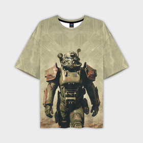Мужская футболка oversize 3D с принтом Воин из Братства Стали ,  |  | 