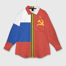 Мужская рубашка oversize 3D с принтом Россия и СССР в Санкт-Петербурге,  |  | 