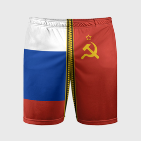 Мужские шорты спортивные с принтом Россия и СССР ,  |  | Тематика изображения на принте: 