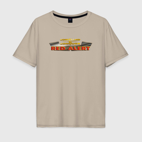 Мужская футболка хлопок Oversize с принтом Command  Conquer: Red Alert logo в Кировске, 100% хлопок | свободный крой, круглый ворот, “спинка” длиннее передней части | 