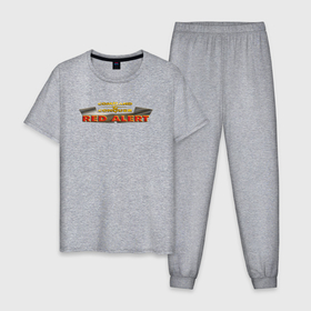 Мужская пижама хлопок с принтом Command  Conquer: Red Alert logo в Кировске, 100% хлопок | брюки и футболка прямого кроя, без карманов, на брюках мягкая резинка на поясе и по низу штанин
 | 