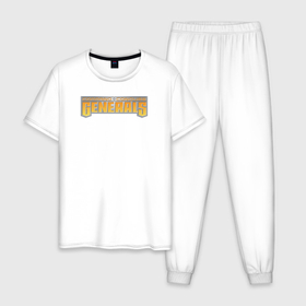 Мужская пижама хлопок с принтом Command  Conquer: Generals logo в Курске, 100% хлопок | брюки и футболка прямого кроя, без карманов, на брюках мягкая резинка на поясе и по низу штанин
 | 