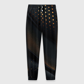 Мужские брюки 3D с принтом Черная роскошь  золото в Петрозаводске, 100% полиэстер | манжеты по низу, эластичный пояс регулируется шнурком, по бокам два кармана без застежек, внутренняя часть кармана из мелкой сетки | 