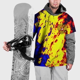 Накидка на куртку 3D с принтом Герб РФ огненный стиль текстура в Тюмени, 100% полиэстер |  | Тематика изображения на принте: 