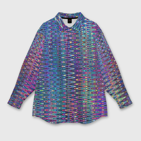 Мужская рубашка oversize 3D с принтом Большой волнистый зигзаг разноцветный в Санкт-Петербурге,  |  | Тематика изображения на принте: 