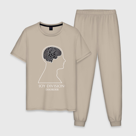 Мужская пижама хлопок с принтом Joy Division   Disorder в Санкт-Петербурге, 100% хлопок | брюки и футболка прямого кроя, без карманов, на брюках мягкая резинка на поясе и по низу штанин
 | 