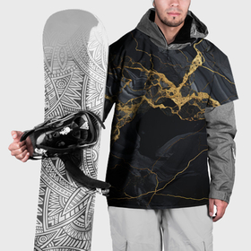 Накидка на куртку 3D с принтом Золотой путь на черном граните в Тюмени, 100% полиэстер |  | Тематика изображения на принте: 