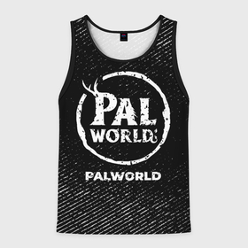 Мужская майка 3D с принтом Palworld с потертостями на темном фоне в городе Новоалтайск, 100% полиэстер | круглая горловина, приталенный силуэт, длина до линии бедра. Пройма и горловина окантованы тонкой бейкой | 