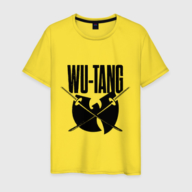 Мужская футболка хлопок с принтом Wu tang catana в Екатеринбурге, 100% хлопок | прямой крой, круглый вырез горловины, длина до линии бедер, слегка спущенное плечо. | Тематика изображения на принте: 