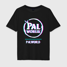 Мужская футболка хлопок Oversize с принтом Palworld в стиле glitch и баги графики в Курске, 100% хлопок | свободный крой, круглый ворот, “спинка” длиннее передней части | Тематика изображения на принте: 
