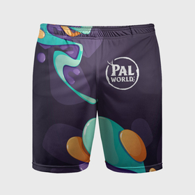 Мужские шорты спортивные с принтом Palworld graffity splash в Курске,  |  | 