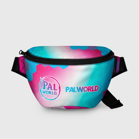 Поясная сумка 3D с принтом Palworld neon gradient style по горизонтали в Санкт-Петербурге, 100% полиэстер | плотная ткань, ремень с регулируемой длиной, внутри несколько карманов для мелочей, основное отделение и карман с обратной стороны сумки застегиваются на молнию | 