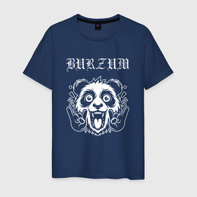 Мужская футболка хлопок с принтом Burzum rock panda в Санкт-Петербурге, 100% хлопок | прямой крой, круглый вырез горловины, длина до линии бедер, слегка спущенное плечо. | 