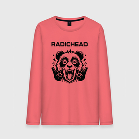 Мужской лонгслив хлопок с принтом Radiohead   rock panda в Белгороде, 100% хлопок |  | 