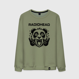 Мужской свитшот хлопок с принтом Radiohead   rock panda в Белгороде, 100% хлопок |  | 
