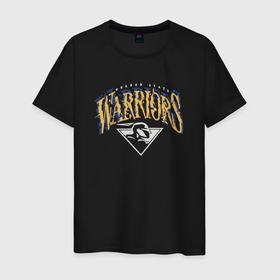 Мужская футболка хлопок с принтом Golden state warriors suga glitch NBA в Екатеринбурге, 100% хлопок | прямой крой, круглый вырез горловины, длина до линии бедер, слегка спущенное плечо. | 