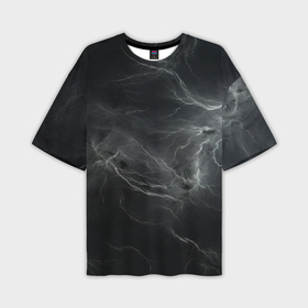 Мужская футболка oversize 3D с принтом Светлая молния  на черном  фоне в Петрозаводске,  |  | 