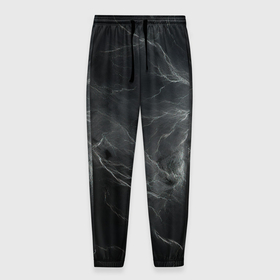 Мужские брюки 3D с принтом Светлая молния  на черном  фоне в Петрозаводске, 100% полиэстер | манжеты по низу, эластичный пояс регулируется шнурком, по бокам два кармана без застежек, внутренняя часть кармана из мелкой сетки | 